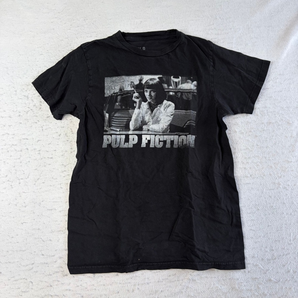 Pulp Fiction Graphic Tee Mens Small Black Uma Thurman Mia Wallace Movie Shirt